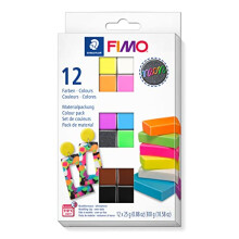 Polymeerimuovileikki - STAEDTLER - Fluoresoiva efekti - 12 kappaletta - 25 g jokainen