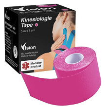 Kinesiology Tape I 5 cm x 5 m I Medical Device Kinesiology Tape I Super Skin Friendly I Extra Strong Hold I Elastic I Breathable I Waterproof (Pink)