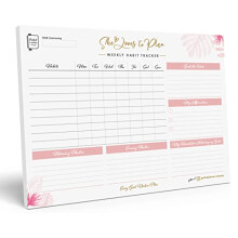 - Weekly Habit Tracker Desk Pad - Undated A4 Planner - Tear Away Design - Weekly Morning & Evening Routines - Affirmations & Top Goals 90gsm FSC paper