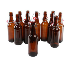 CultusWares Swing Top Bottles - Brown Glass Beer Swing Stopper Bottles X12 (500ml)