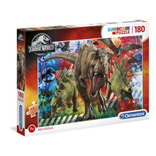 29106, Jurassic World Supercolor Puzzle for Children - 180 Pieces, Ages 7 years Plus, Multicoloured, 34.3 x 24.9 x 3.5 centimetres