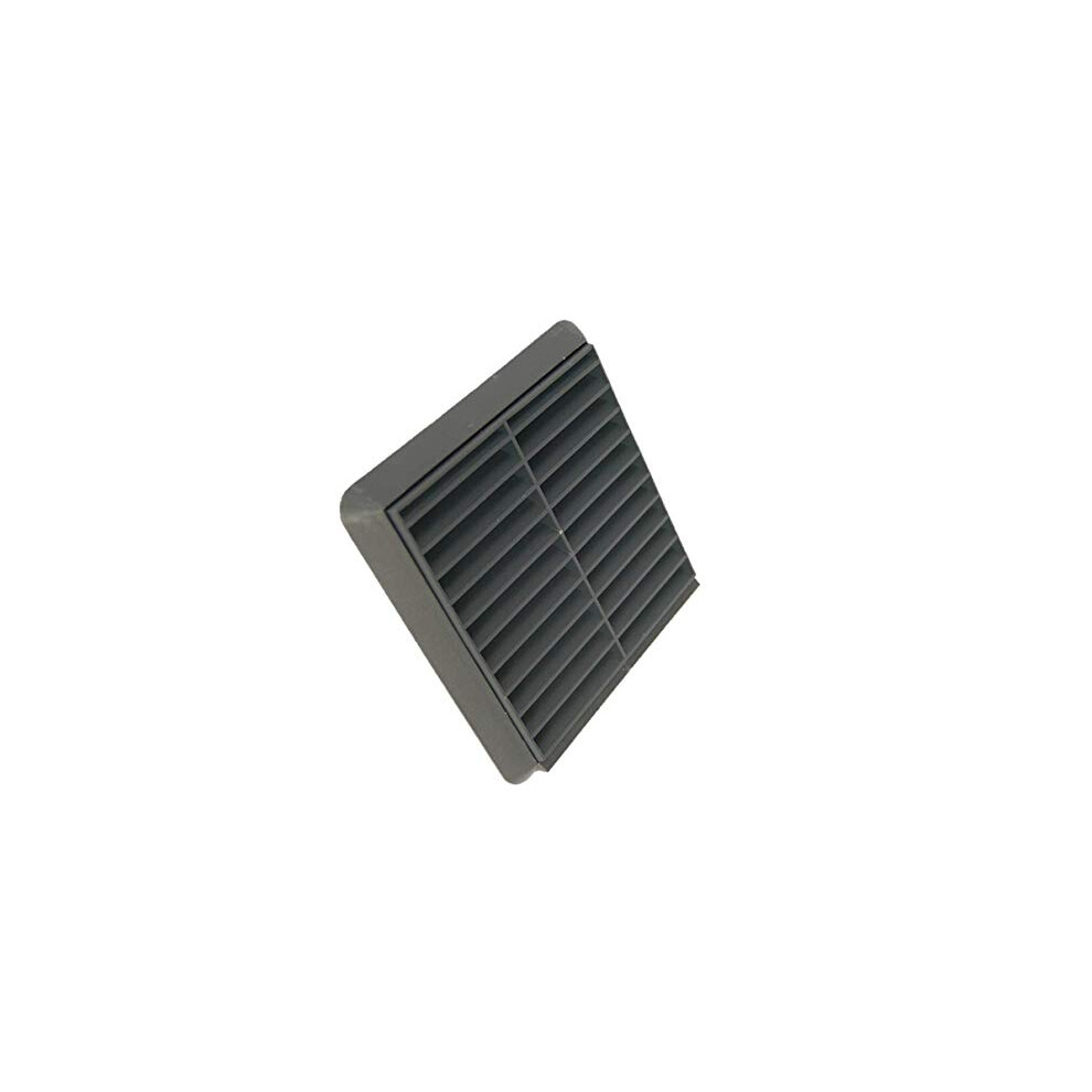 Fixed Louvered Wall Vent Grille 100mm / 4" Grey Anthracite RAL 7016 External Exterior Ducting Air Round Spigot Fly Screen