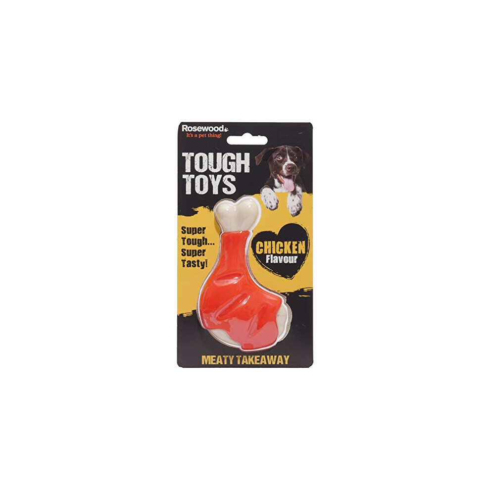 Rosewood Meaty Chicken Takeaway Leg Tough Dog Toy