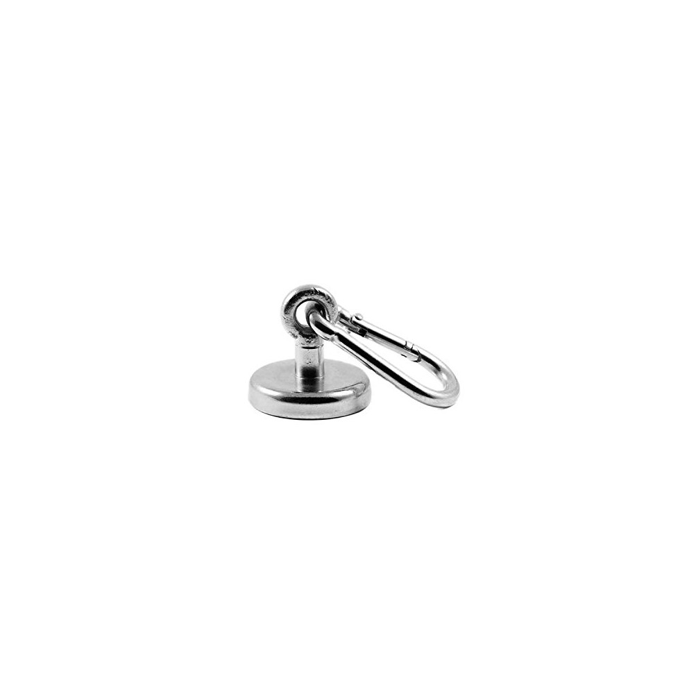 Magnetastico | Neodymium Eyebolt-Carabiner Magnet N35 42 Mm Ã | Holding Force 68 Kg | Strong & Powerful Neodymium Pot Magnet Snap Hook With Eye, 4260499790561