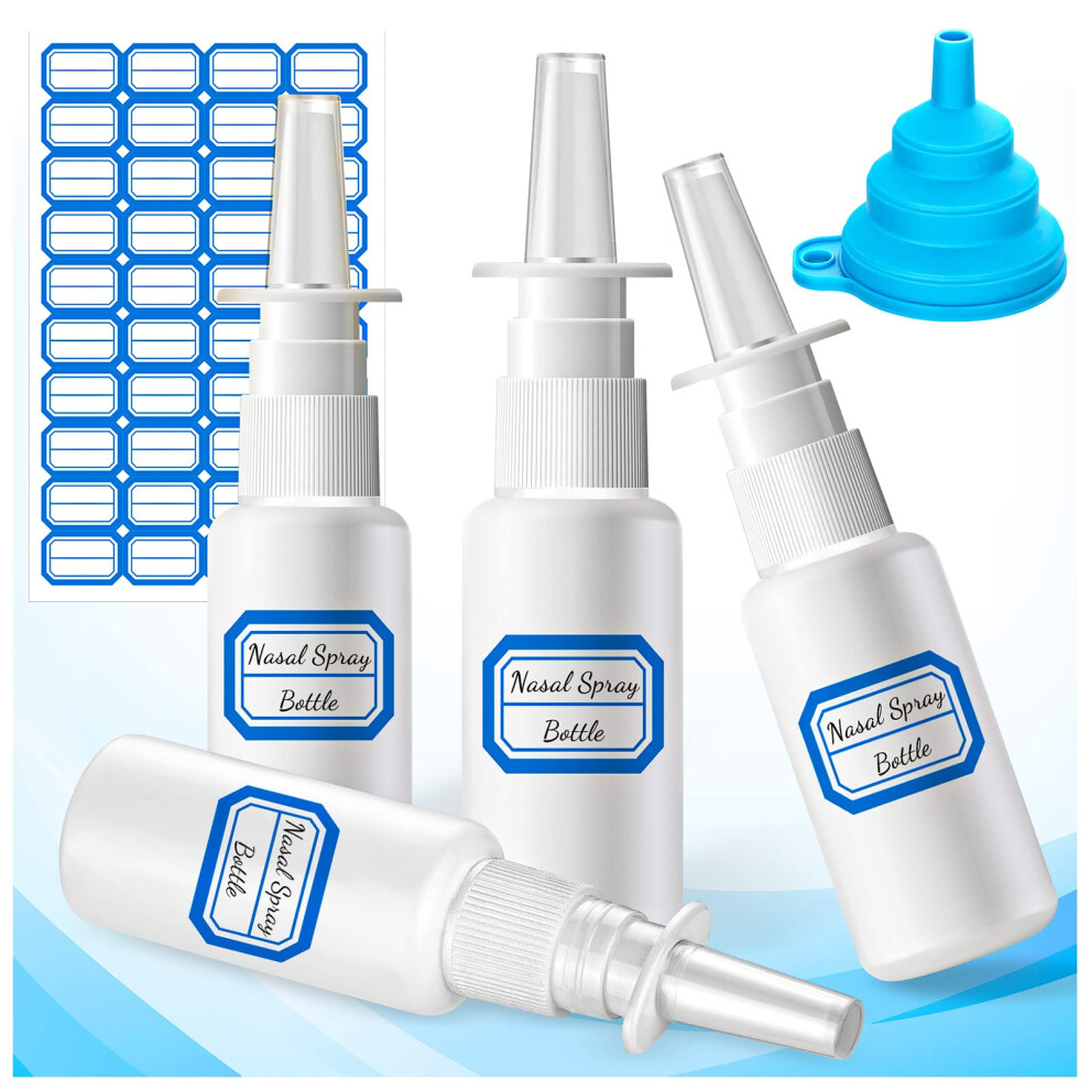Zhwkmyp Silver Nasal Spray Bottle, Quality Refillable Empty Nose Spray Bottles With Silicone Funnels And Labels, For Intranasal Insulin, Colloidal And Saline