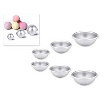 Bath Bomb Moulds 3 Pcs Assorted Size Aluminum Small Sphere Cake Tin Baking Mold for Cake Topper - 4cm,5cm,6cm