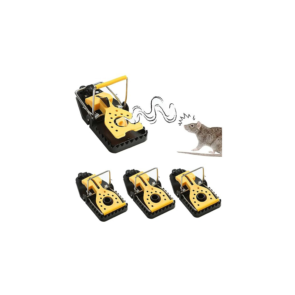 4 Pack Mouse Trap Reusable Mice Trap Updated Version Sawtooth Construction Rat Traps for Indoors Mouse Traps that Kill Instantly Safe and Effective