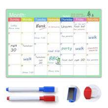 Magnetic Calendar for Fridge, Reusable A3 Monthly Planner Magnetic with 2 Dry Erase Markers, Whiteboard Calendar for Adults and Children