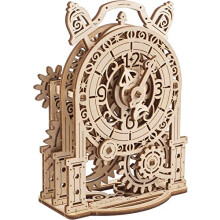 Vintage Alarm Clock 3D Puzzle - Wooden Model Kit for Adults to Build - Mechanical Model Desk Clock Making Kit - 3D Jigsaw Puzzle Wood Toy Clock - DIY