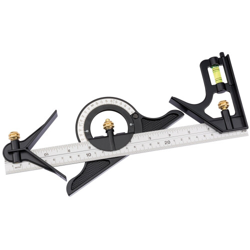 Draper 34704 Combination Square with Centre Head and Protractor, 300mm , Blue