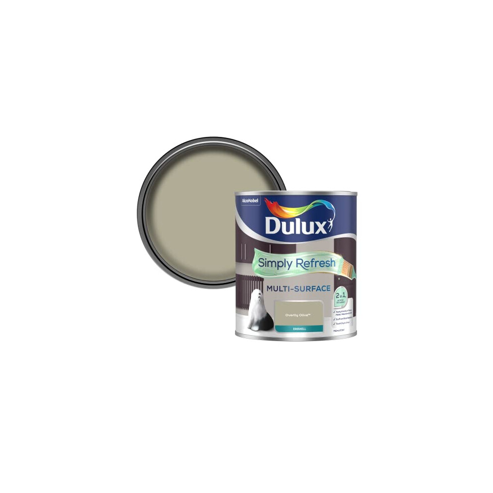 Dulux Simply Refresh Multi Surface Eggsgell Paint - Overtly Olive - 750Ml