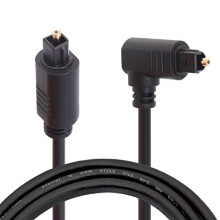 Optical Fiber Cable, 90 Degree Right Angle Digital Audio Toslink Cable 24 Gold-Plated Optical Audio Cable for AV Receiver Sound Bar,Smart