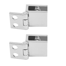2 Pieces Glass Door Hinges No Drilling Glass Door Pivot Hinge 0 Degree Zinc Alloy Glass Single Clamp Hinge for Bathroom Kitchen Cabinet Shower Door