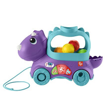 Dinosaur Drag Toy with Balls, Lights and Sounds, for Babies + 1 Year Old (Mattel HNR52)