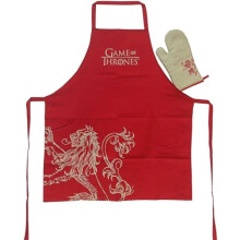 Officially Licensed Game of Thrones House Lannister Apron and Oven Mitten Set - Standard Size in Gift Box