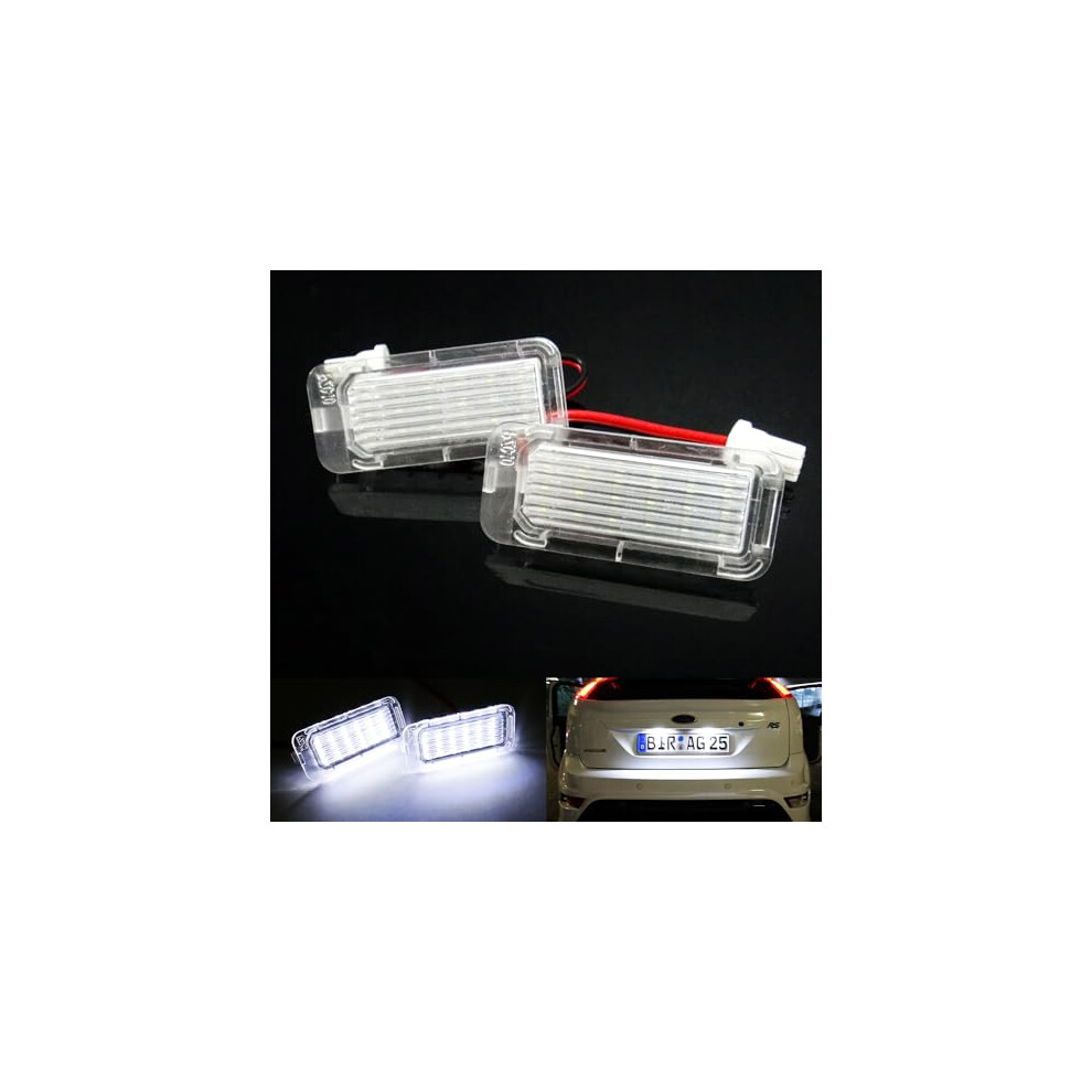 2X Led Licence Number Plate Canbus For Ecosport Fiesta Focus Galaxy C-Max Kuga Mondeo Transit Tourneo Xf Xj Light/White 720355808174