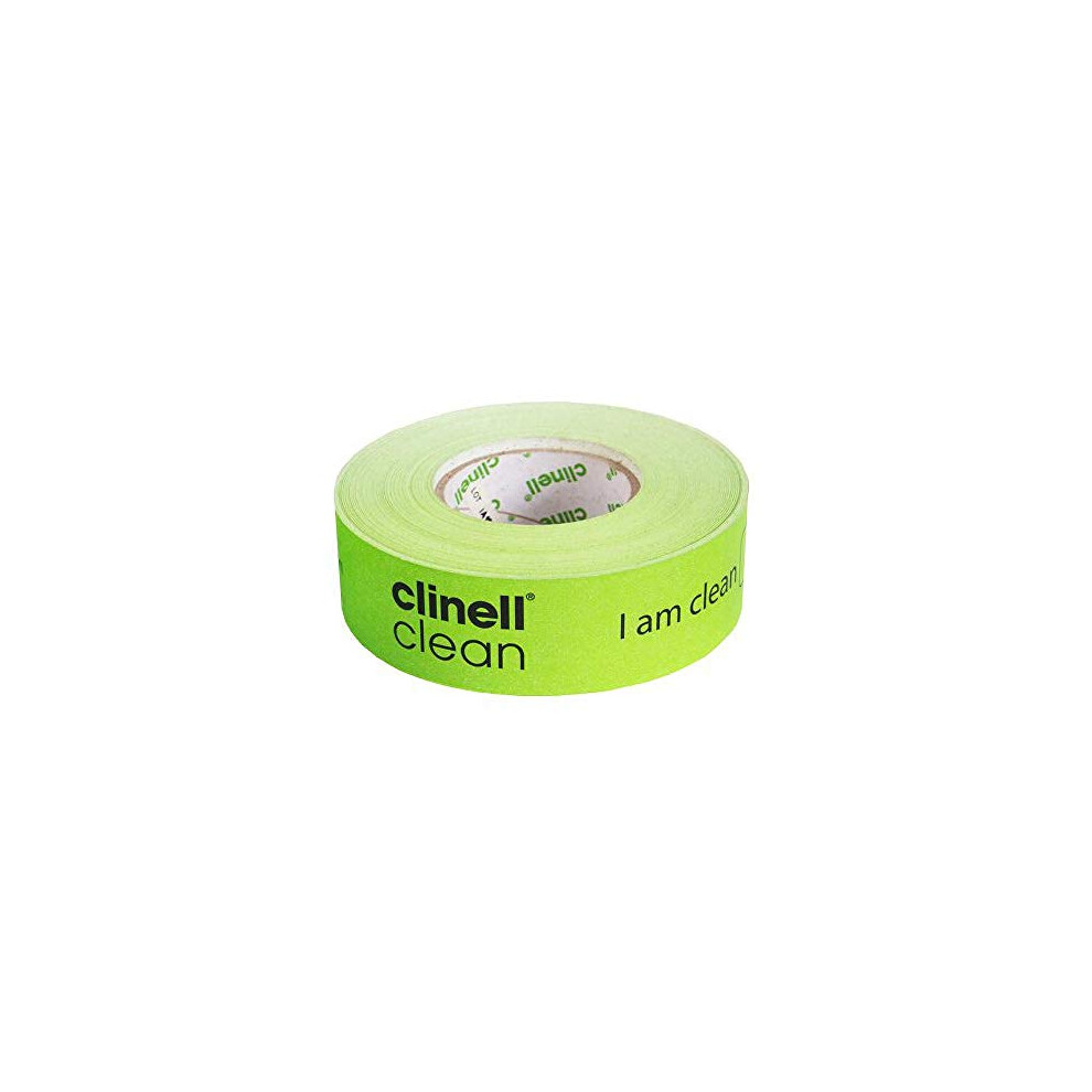 Indicator Tape - Sanitation Procedure Indicator Tape - 100 m Roll - No Sticky Residue - Green I Am Clean Tape