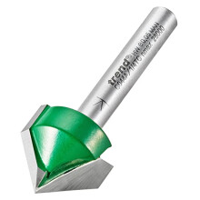 CraftPro Chamfer Router Cutter Bit, 1/4 Inch Shank, 19.1mm Cut Diameter & 45 Degree V Groove, Tungsten Carbide Tipped, C044AX1/4TC