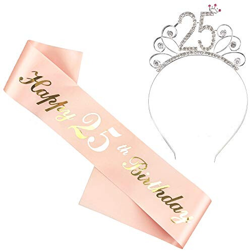25th birthday sash and tiara discount
