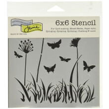 Mini Butterfly Meadow Template, Black/ White