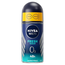Men Roll-On Deodorant Fresh Ocean 0% (1 x 50 ml), Men's 48-Hour Protection Deodorant, Men's Care Without Aluminium Salt & Fresh Feel