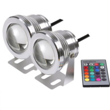 2pcs 7 Colors 10W 12V RGB LED Underwater Fountain Light 1000LM Swimming Pool Pond Fish Tank Aquarium LED Light Lamp IP68 Waterproof
