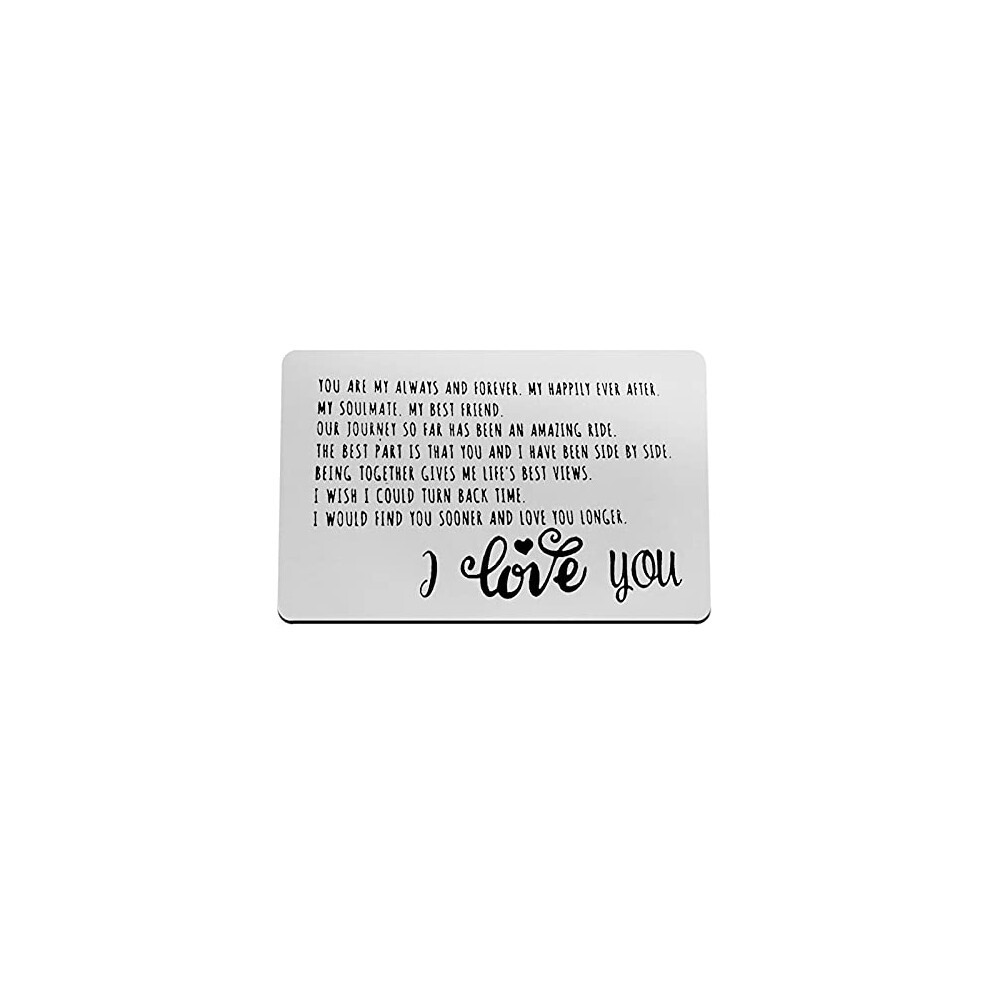 Anniversary Card Gifts for Boyfriend Husband Fiance Engraved Wallet Card for Him Valentines Day Gifts Christmas Birthday Gifts I Love You Gifts for