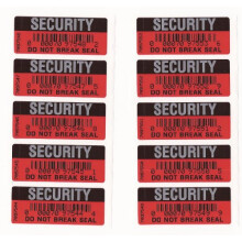 Security Stickers Tamper-EVIDENT Warranty Void RED and Black DO NOT Break Seal X 100 Labels