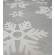 Christmas Table Cloth Silver Cloth With Snowflake Design 52" x 70"