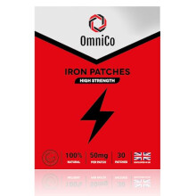 Iron Patches – 50mg – High Strength - 30 Patches with Vitamin C – 100% Natural Ingredients – Transdermal Vegan Iron Supplement Patches for