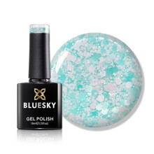 Gel Nail Polish 10ml, Glitter Neon 15, Turquoise Glitter Gel Nail Polish for 21 Day Manicure, Professional, Salon & Home Use, Requires Curing