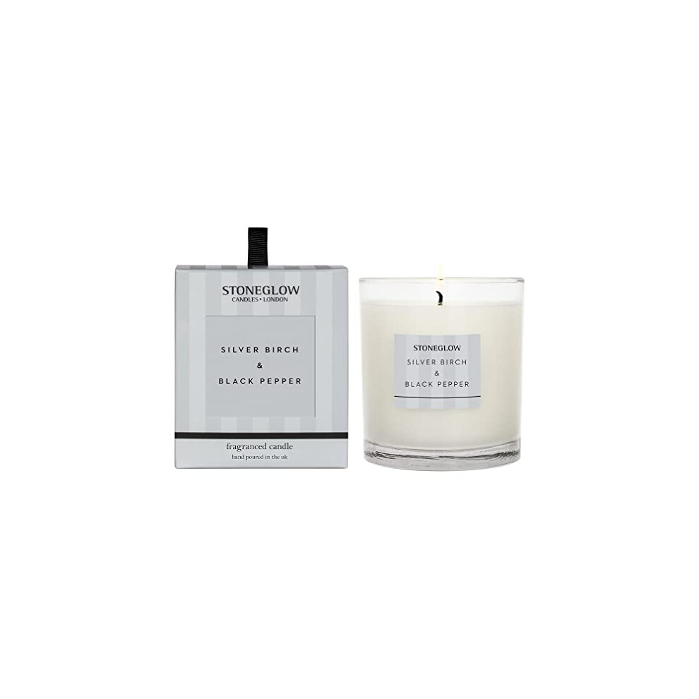 Modern Classics Boxed Candle in Glass Tumbler - Various Scents (Modern Classics NEW - Silver Birch & Black Pepper Candle)