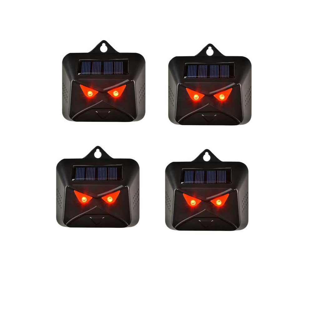 4 PCS Animal Repeller Solar Powered Repellent Flashing LED Lights Motion Detection Rodent Predator Eyes Animal Deterrent for Deer Raccoon Skunk etc