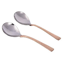 Set of 2 Indian Dinnerware Serveware Stainless Steel Serving Spoons Tableware Gifts 8 Inch
