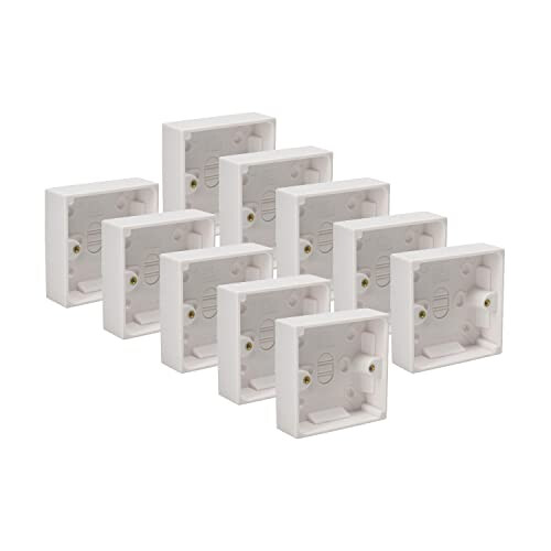 Axiom Surface Mounted Back Box Pattress Single 1 Gang 25mm Deep Electrical Socket, White (5) 2