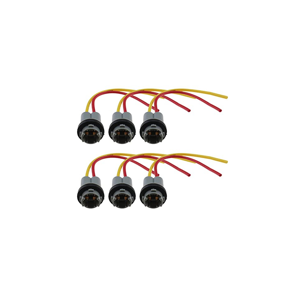 6Pcs Bulb Socket Replacement Compatible With T10 T13 T15 Car Socket Adapter Bulb Wire Harness Connector For Cars Bike Trucks Boats Light 4894833035881