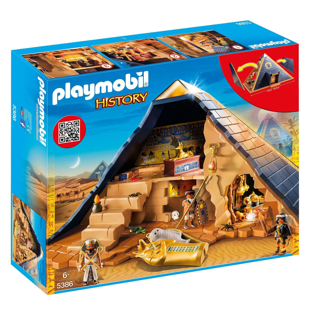 5386 History Pharaoh's Pyramid with Hidden Tombs and Traps, historic and educational toy, fun imaginative role play, playset suitable for children