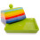 Hand Painted Rainbow Stripe Green Ceramic Butter Dish with Lid 2