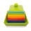 Hand Painted Rainbow Stripe Green Ceramic Butter Dish with Lid 6