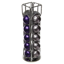 20 Piece 4 Row NESPRESSO VERTUO ESPRESSO ALTISSIO Coffee Pod Capsule Holder Stand with 360 Rotatable Base