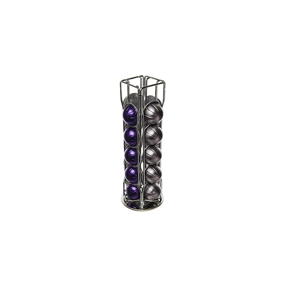 20 Piece 4 Row NESPRESSO VERTUO ESPRESSO ALTISSIO Coffee Pod Capsule Holder Stand with 360 Rotatable Base