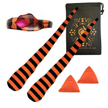 Poi Socks and Weights - Stretchy Trainer Practice Sock Poi Set - Ideal For All Levels (Orange and Black)
