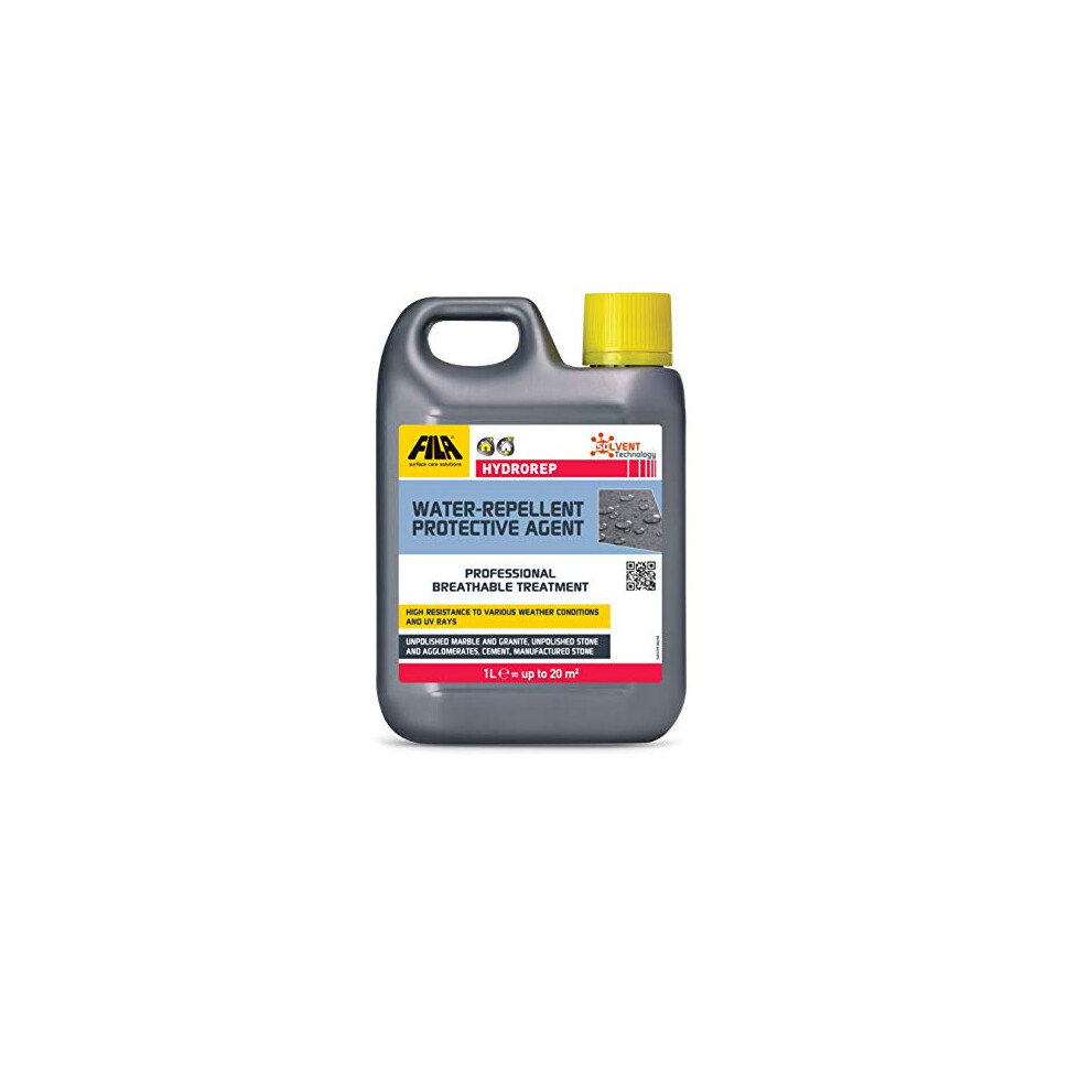Fila Hydrorep, Water-repellent Waterproofing agent for Stone and Concrete, Protects external floors, walls and surfaces from water and humidity, Ideal