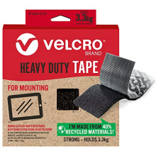 Brand | Eco Heavy Duty Tape | Cut-to-Length Industrial Extra Strong Double Sided Hook & Loop Self Adhesive Tape Perfect for Room Décor & Home, Office