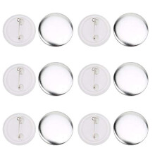 100Pcs 37mm Badge Button Pin Round Button Badge Clear Plastic Large Pin Badge Kit for DIY Craft Supplies