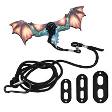 Bearded Dragon Lizard Leash Harness, Adjustable Leather Removable Lizard Harness Leash w/3 Size Lizard Wing for Bearded Dragon Lizard Reptiles