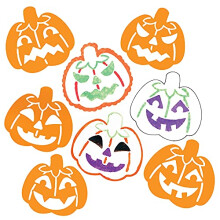 FE755 Pumpkin Stencils - Pack of 8, Halloween Craft Supplies, Washable Stencils for Kids to Decorate Cards, Pictures, Painting and Printing Projects
