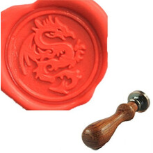 Custom Vintage Dragon Personalized Picture Letter Logo Wedding Invitation Wax Seal Stamp Rosewood Handle Set