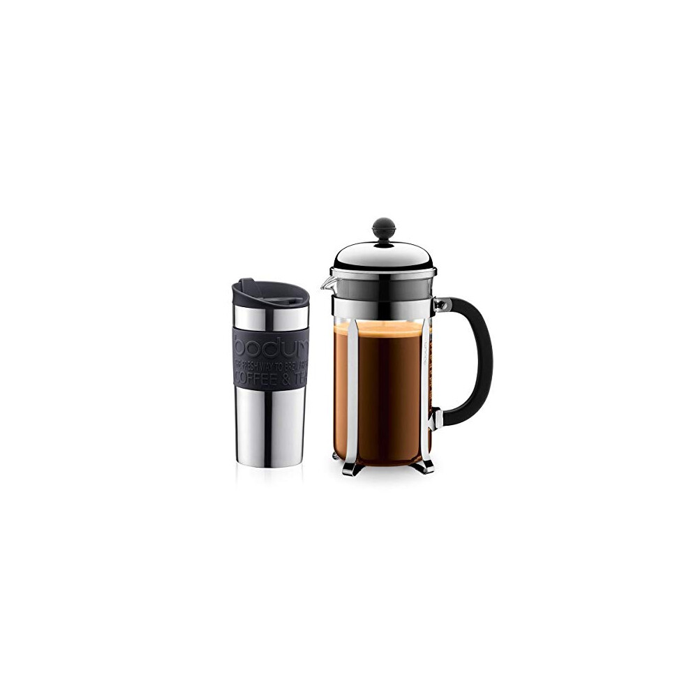 Bodum Chambord Coffee Set With Cafetiere And Travel Mug - Giftpack