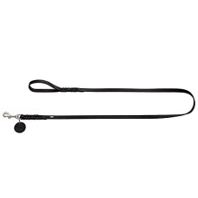 Leash Solid Education, 16/100 Soft genuine cow leather, black